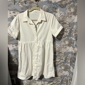 White short sleeve shirt dress